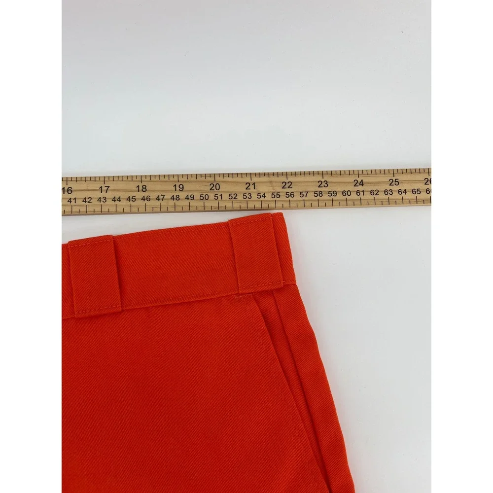 Dickies 874 Work Pants Mens W46 L32 Orange Straight Leg Twill Made in USA